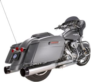 S&s cycle Mk45 EC Slip-On Muffler Tracer Chrome/Black Harley Davidson FLHX 1750 ABS Street Glide 107 motor kipufogó