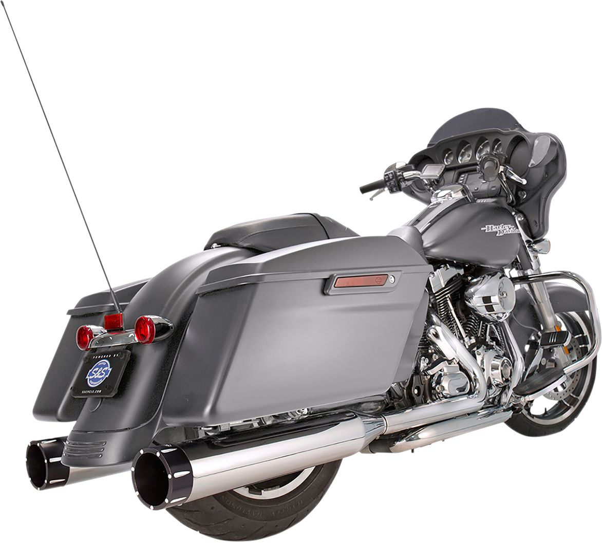 S&s cycle Mk45 EC Slip-On Muffler Tracer Chrome/Black Harley Davidson FLHR 1750 ABS Road King 107 motor kipufogó 0