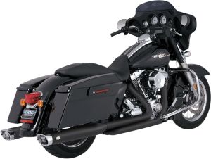 Vance & hines HEADER SYSTEM DRESSER DUALS BLACK Harley Davidson FLHTC 1584 Electra Glide Classic motor kipufogó