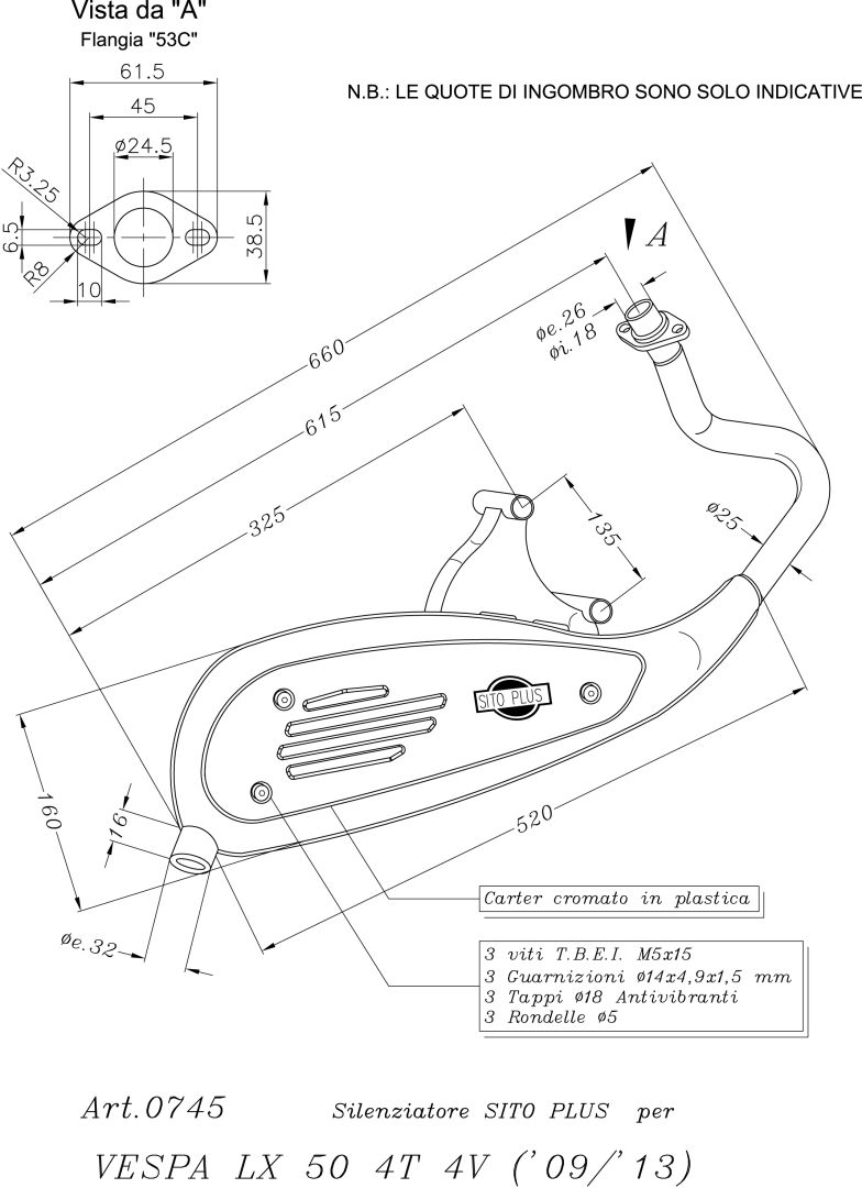 Sito KIPUFOGÓ SITOPLUS VESPA VESPA LX 50 4T  motor kipufogó 0