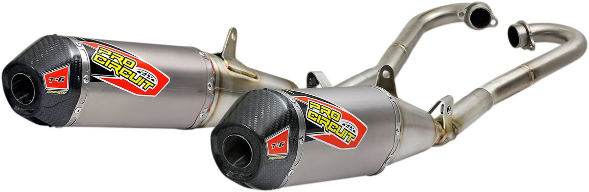 Pro circuit KIPUFOGÓ SYSTEM T-6 EURO DUAL STAINLESS WITH TITANIUM CANISTERS & CARBON END CAP HONDA CRF 250 R  motor kipufogó 0