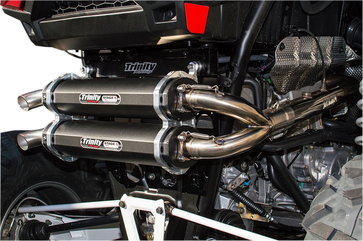 Trinity racing DUAL KIPUFOGÓ SYSTEM ALUMINIUM BLACK POLARIS RZR XP 4 1000 TURBO 4X4 EPS 64