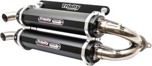 Trinity racing DUAL KIPUFOGÓ FELCSÚSZTATHATÓ BLACK POLARIS RZR XP 4 1000 TURBO 4X4 EPS 64" motor kipufogó