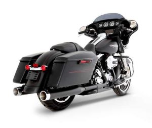 Rinehart racing KIPUFOGÓ FELCSÚSZTATHATÓ 4" SLIMLINE DUALS BLACK W/CHROME END CAPS Harley Davidson FLHX 1750 ABS Street Glide 107 motor kipufogó