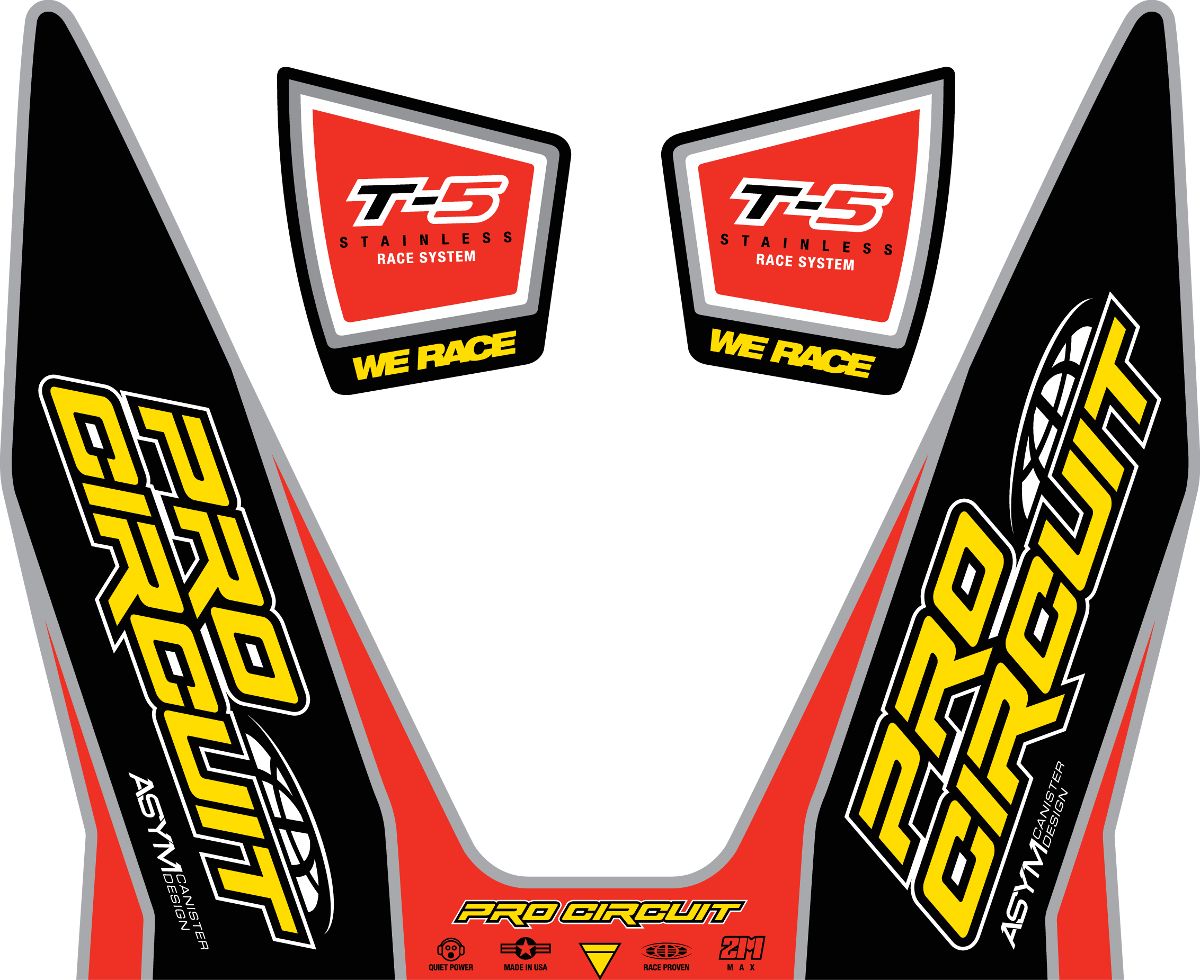Pro circuit DECAL LOGO STICKER KIT T-5 Univerzális motor kipufogó 0