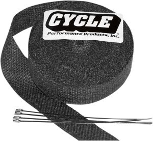 Cycle performance prod. CYCLE PERFORMANCE WRAP KIT KIPUFOGÓ 2" X 25' WITH TIE BLACK/STAINLESS Univerzális motor kipufogó