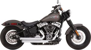 Rinehart racing Softail 2-Into-2 System Flush Chrome with Black End Caps Harley Davidson FXBRS 1868 ABS Softail Breakout Anniversary (ANX) 114 motor kipufogó
