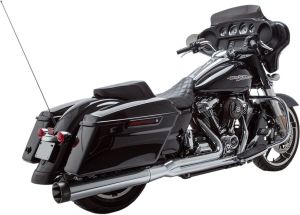 S&s cycle KIPUFOGÓ SYSTEM 2-1 SIDEWINDER ROZSDAMENTES CHROME W/BLACK END CAPS Harley Davidson FLHX 1750 ABS Street Glide 107 motor kipufogó