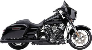 Cobra KIPUFOGÓDOB 4" ROUND FELCSÚSZTATHATÓ CONTRAST CUT BLACK Harley Davidson FLHX 1750 ABS Street Glide 107 motor kipufogó