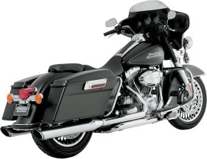Vance & hines KIPUFOGÓ TWIN SLASH ROUND CHROME Harley Davidson FLHTCUSE3 1800 ABS Electra Glide Ultra Classic Screamin Eagle motor kipufogó