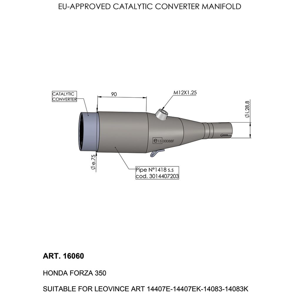 Leovince CAT CONV MANIFOLD Univerzális motor kipufogó 0