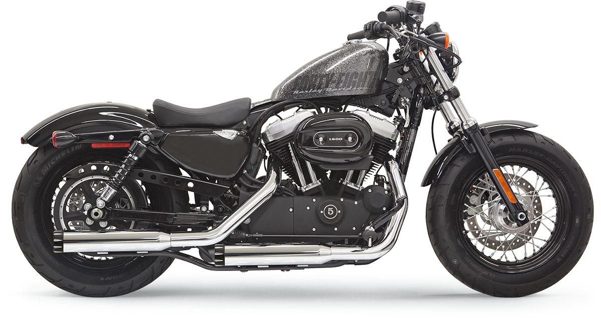 Bassani xhaust KIPUFOGÓ 3" CHROME W/ BLACK END CAP W/ CONTRAST FLUTES Harley Davidson XL 1200 X Forty-Eight motor kipufogó 0