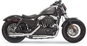 Bassani xhaust KIPUFOGÓ 3" CHROME W/ BLACK END CAP W/ CONTRAST FLUTES Harley Davidson XL 1200 XS ABS Sportster Forty-Eight Special motor kipufogó