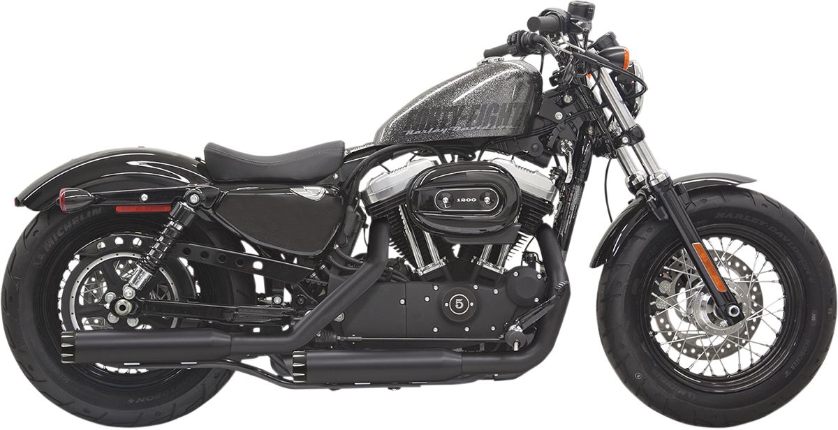 Bassani xhaust KIPUFOGÓ 3" BLACK W/ BLACK END CAP W/ CONTRAST FLUTES Harley Davidson XL 1200 X Forty-Eight motor kipufogó 0