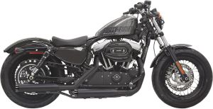 Bassani xhaust KIPUFOGÓ 3" BLACK W/ BLACK END CAP W/ CONTRAST FLUTES Harley Davidson XL 883 N Iron motor kipufogó