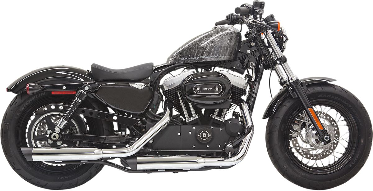 Bassani xhaust KIPUFOGÓ 3" CHROME W/ BLACK SLASH CUT END CAPS Harley Davidson XL 1200 X Forty-Eight motor kipufogó 0