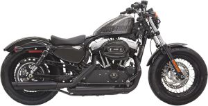 Bassani xhaust KIPUFOGÓ 3" BLACK W/ BLACK SLASH CUT END CAPS Harley Davidson XL 1200 X Forty-Eight motor kipufogó 0