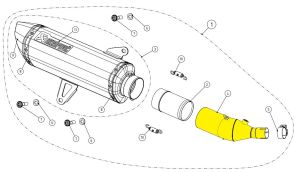 Akrapovic LINK PIPE STAINLESS STEEL YAMAHA CZD 300 A X-Max motor kipufogó 0