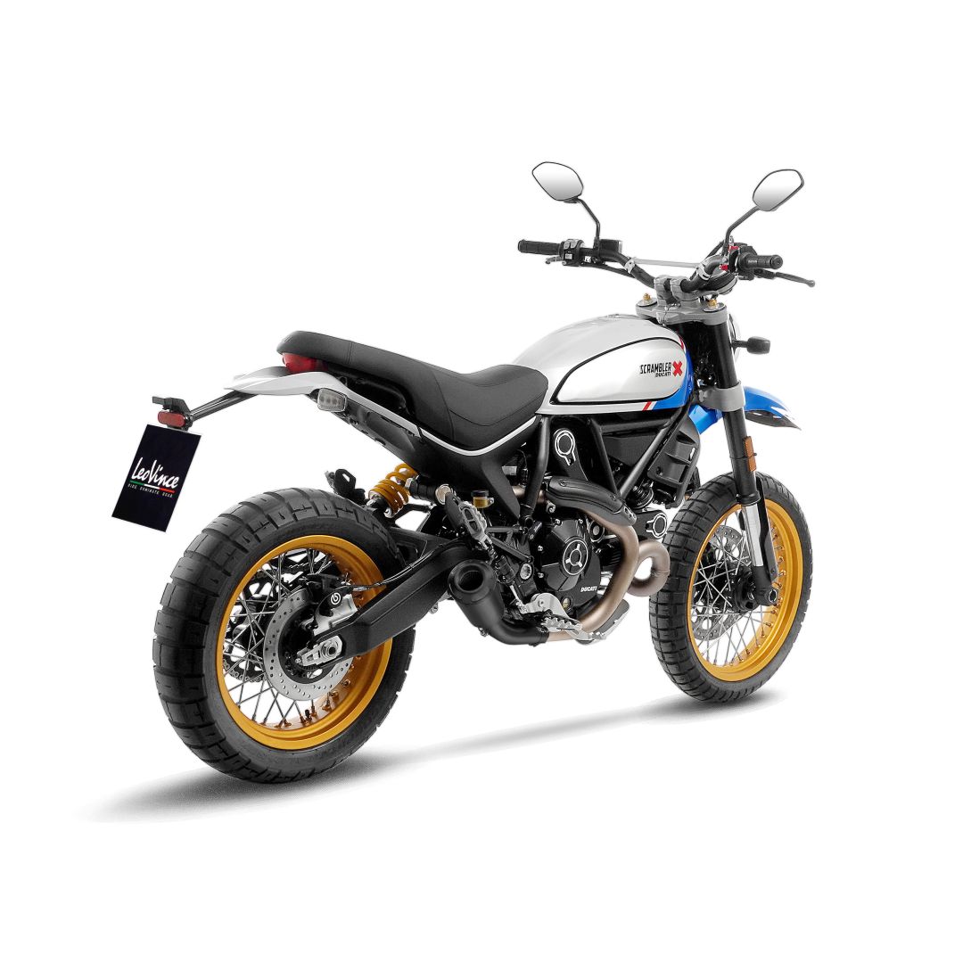 Leovince LV-10 FULL BLACK SLIP-ON MUFFLER STAINLESS STEEL DUCATI SCRAMBLER 803 ABS Desert Sled motor kipufogó 0