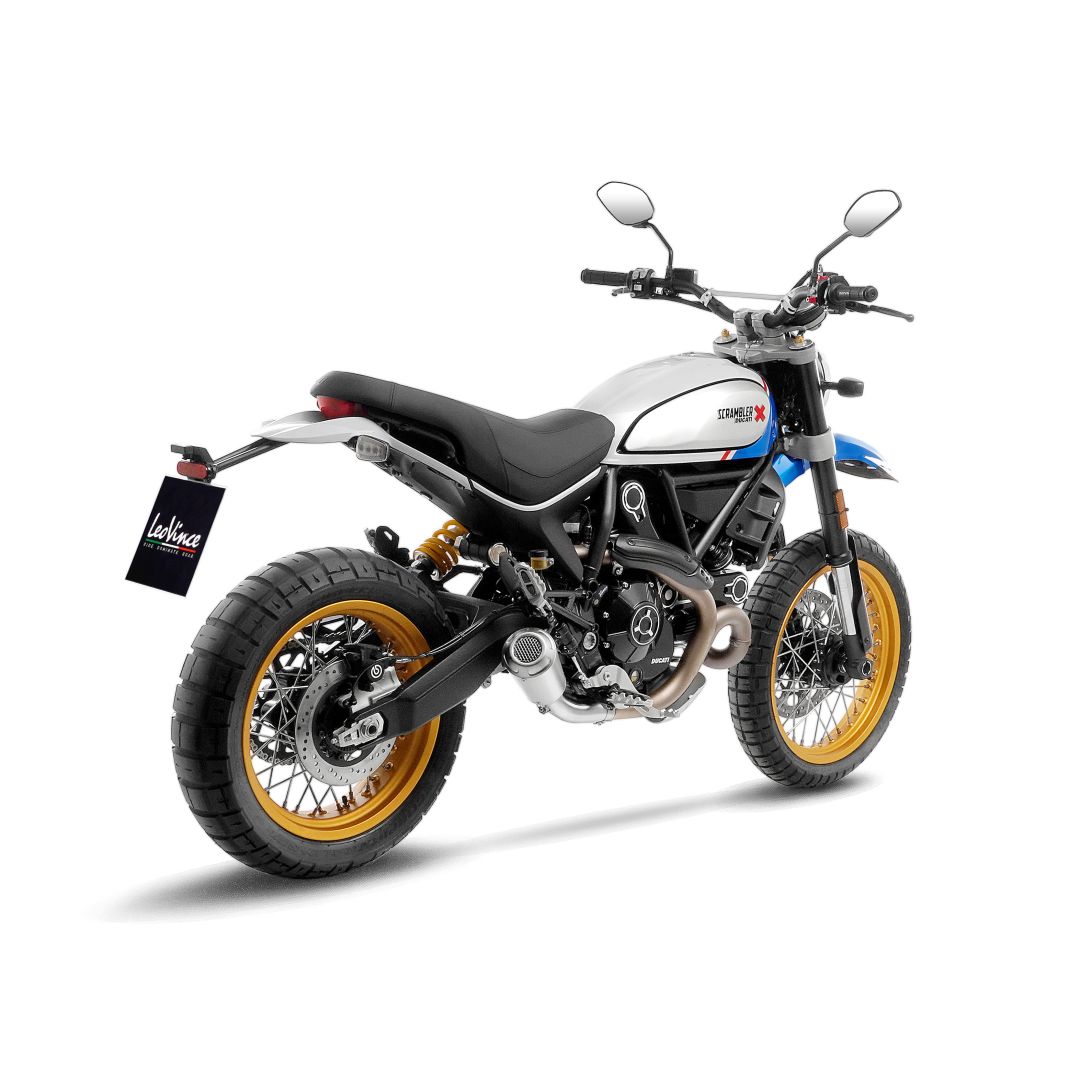 Leovince LV-10 SLIP-ON MUFFLER STAINLESS STEEL DUCATI SCRAMBLER 803 ABS Desert Sled motor kipufogó 0