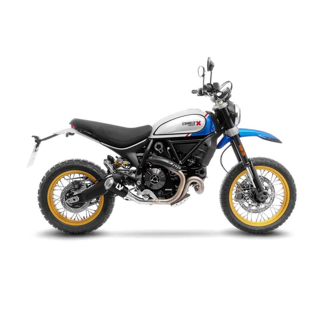 Leovince LV-10 CARBON FIBER SLIP-ON MUFFLER DUCATI SCRAMBLER 803 ABS Desert Sled motor kipufogó 0