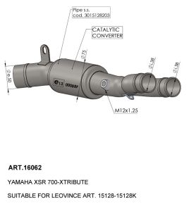 Leovince CATALYTIC CONVERTER MANIFOLD YAMAHA XSR 700 ABS XTribute motor kipufogó