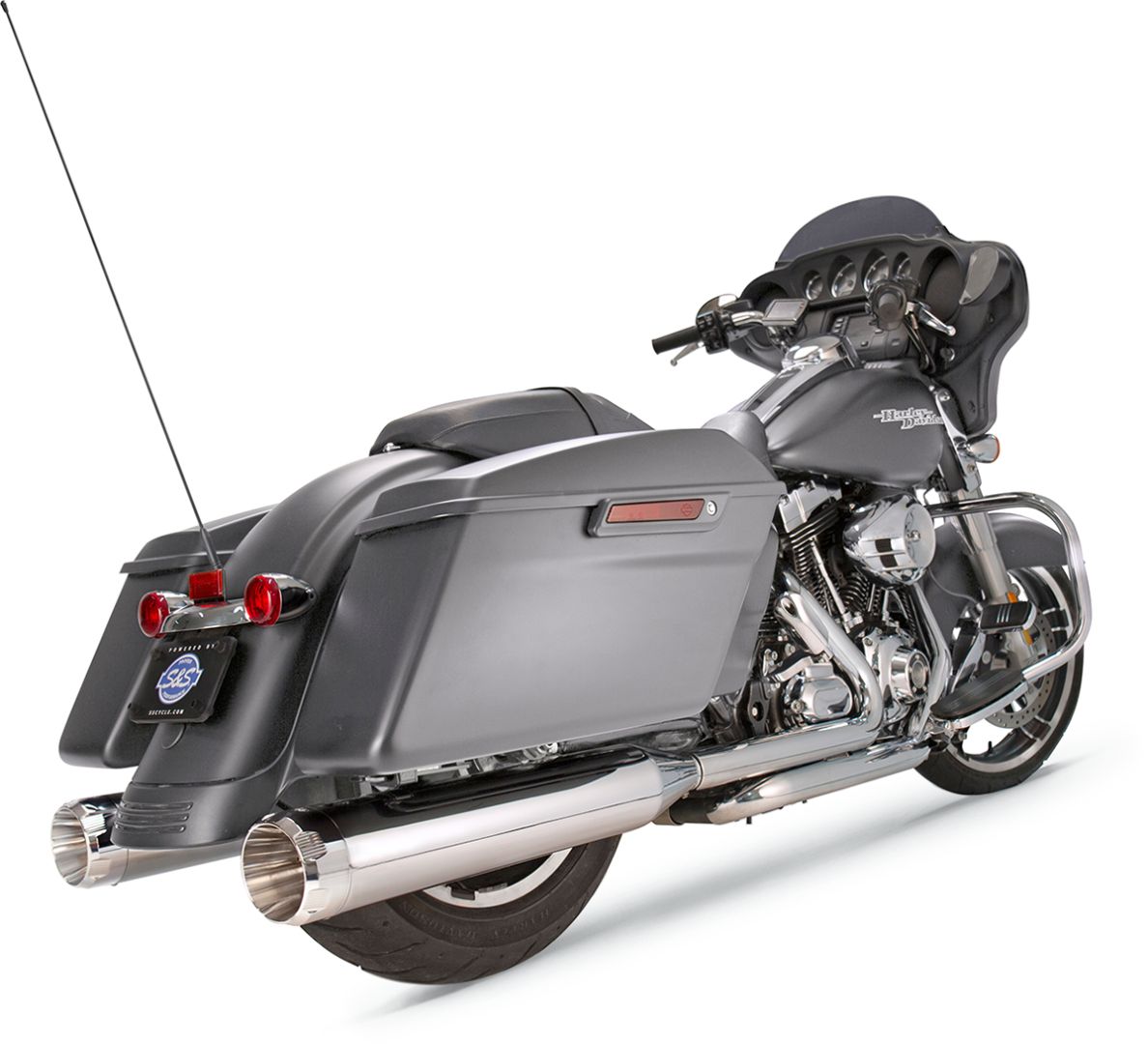 S&s cycle KIPUFOGÓ 4.5" FELCSÚSZTATHATÓ MK45 CHROME THRUSTER END CAP-CHROME BODY FINISH Harley Davidson FLHR 1750 ABS Road King 107 motor kipufogó 0